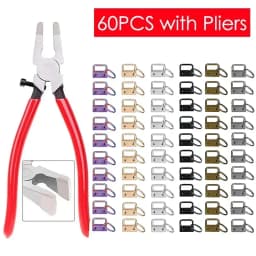 20/40/60PCS Webbing Tail Clip Key Fob Hardware 25mm Keychain Split Ring with Tool Pliers for Wrist Wristlets Cotton Tail Clip