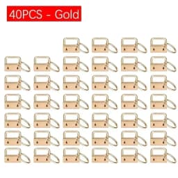 20/40/60PCS Webbing Tail Clip Key Fob Hardware 25mm Keychain Split Ring with Tool Pliers for Wrist Wristlets Cotton Tail Clip