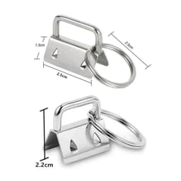 20/40/60PCS Webbing Tail Clip Key Fob Hardware 25mm Keychain Split Ring with Tool Pliers for Wrist Wristlets Cotton Tail Clip