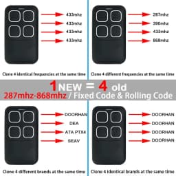 Mando Garaje Universal Multifrecuencia for 287-868MHz Fixed &Rolling Code Multi Frequency Garage Remote Duplicator 868.3MHz