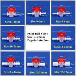 1~50pcs 4~25mm POM Ball Valve Drip Irrigation System Hose Pagoda Joint Aquarium Tank Air Pump Garden Water Connector Pipe Valve