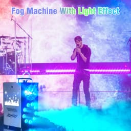 U'King 700W Smoke Machine Wireless Remote Control Effect Fogger 3in1 LED RGB Stage Light Fog Machine DJ Halloween Christmas