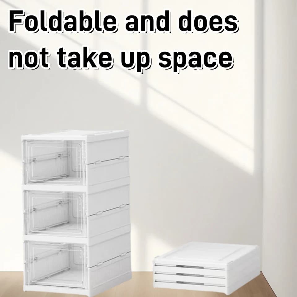 Shoebox, Shoe Storage BoxTransparent ShoeboxStackableSolid PlasticNot Fragile Easy to Install - One-piece Shoebox with Door 3 La