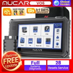 MUCAR VO6 Professional Car Diagnostic Tools Full System Diagnose 28 Resets Life Free Update Obd2 Scanner Auto VIN Code Reader