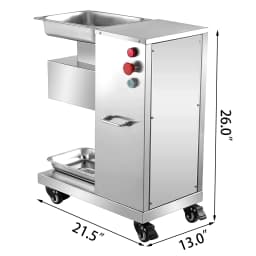 SucceBuy 500Kg/H Electric Meat Slicer 750W Commercial Meat Cutter 3mm Stainless Steel Blades Food Cutting Slicing Machine