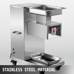 SucceBuy 500Kg/H Electric Meat Slicer 750W Commercial Meat Cutter 3mm Stainless Steel Blades Food Cutting Slicing Machine