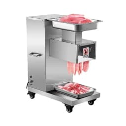 SucceBuy 500Kg/H Electric Meat Slicer 750W Commercial Meat Cutter 3mm Stainless Steel Blades Food Cutting Slicing Machine