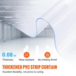 SucceBuy 50/100/150ft PVC Strip Curtain 8"/12" Clear Smooth Plastic Door Strips Curtain Bulk Roll for Warehouses Factories