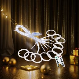 Remote Control 300 Led Curtain String – 3X3M, 8 Modes for Ramadan and Holiday Decor (White)