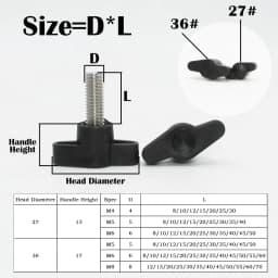T-Handle Screw 2/4pcs M4 M5 M6 M8 304 Stainless Steel Plum Bakelite Hand Tighten Screw / Butterfly Plastic Head Hand Knob Screw