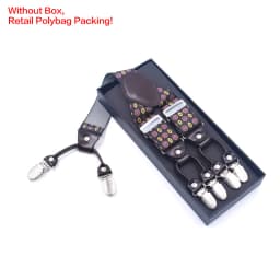Vintage Suspenders for Men Heavy Duty Big Tall 3.5*120cm Wide Y Back 6 Metal Clips Adjustable Elastic Trouser Braces Strap Belt