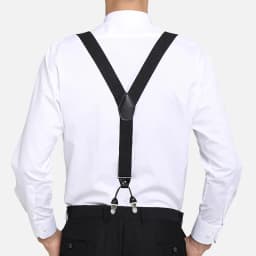Vintage Suspenders for Men Heavy Duty Big Tall 3.5*120cm Wide Y Back 6 Metal Clips Adjustable Elastic Trouser Braces Strap Belt