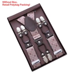Vintage Suspenders for Men Heavy Duty Big Tall 3.5*120cm Wide Y Back 6 Metal Clips Adjustable Elastic Trouser Braces Strap Belt