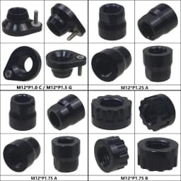 Bicycle Thru Axle Nut M12 M14 M15 Thread Axle Nuts Bike Hub Tube Shaft Skewer Cap for 1.0/1.25/1.5/1.75mm Thread pitch Thru Axle