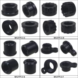 Bicycle Thru Axle Nut M12 M14 M15 Thread Axle Nuts Bike Hub Tube Shaft Skewer Cap for 1.0/1.25/1.5/1.75mm Thread pitch Thru Axle