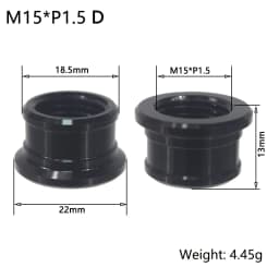 Bicycle Thru Axle Nut M12 M14 M15 Thread Axle Nuts Bike Hub Tube Shaft Skewer Cap for 1.0/1.25/1.5/1.75mm Thread pitch Thru Axle