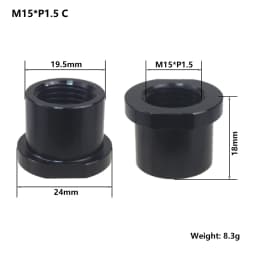 Bicycle Thru Axle Nut M12 M14 M15 Thread Axle Nuts Bike Hub Tube Shaft Skewer Cap for 1.0/1.25/1.5/1.75mm Thread pitch Thru Axle