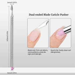 1pcs Double-ended Stainless Steel Cuticle Pusher Dead Skin Push Remover For Pedicure Manicure Nail Art Cleaner Care Tool