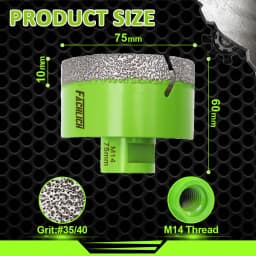 FACHLICH 1/2pcs Drilling Bits Core Bit Dia6-150mm Ceramic Tile Granite Marble Stone M14 Thread Dry Drilling Cutter Hole Saw