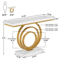 Tribesigns 41-Inch Gold Entryway Table, Modern Console Table Narrow Long, Contemporary Accent Table for Living Room