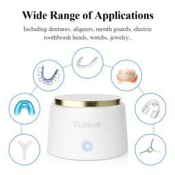 Tullker Household Ultrasonic Retainer Cleaner for Denture Jewelry Braces Cleaning with UV Light