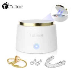 Tullker Household Ultrasonic Retainer Cleaner for Denture Jewelry Braces Cleaning with UV Light