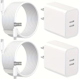 2 Pack 40W Dual Ports USB C Wall Charger Fast Charging For IPhone 15 Pro Max 15 Plus, IPad Pro Air Mini With 2X 10FT USB-C Cable