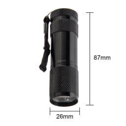 9LED Texture Camping Light Aluminum Alloy Mini 2W Ultraviolet Flashlights AAA Battery Powered 395nm Backlight Anti-Skid Home Use