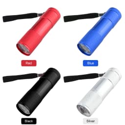 9LED Texture Camping Light Aluminum Alloy Mini 2W Ultraviolet Flashlights AAA Battery Powered 395nm Backlight Anti-Skid Home Use