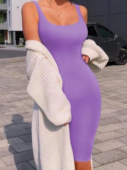 AliExpress Summer Sexy Tank Top Dress European and American Plus Size Women's Sleeveless Midi Dress