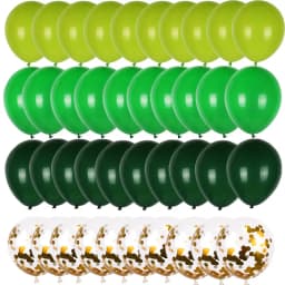 40pcs Retro Dark Green Balloons Set Confetti Balloon Jungle Safari Animal Birthday Party Decorations Kids Boy Baby Shower Favors