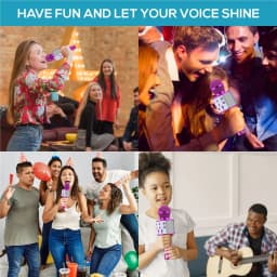 Wireless Bluetooth Karaoke Microphone , Karaoke Mic Speaker With Adjustable Remix FM Radio for Kids Girls Boys Teens Birthday