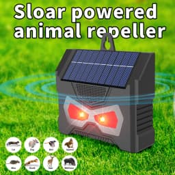 Electronic Ultrasonic Bird Repeller IP66 Waterproof Solar Charging LED Flash Lamp Pest Control for Courtyard Control