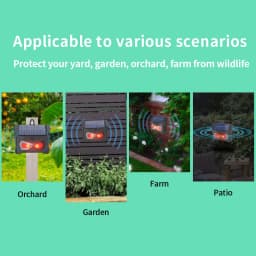 Electronic Ultrasonic Bird Repeller IP66 Waterproof Solar Charging LED Flash Lamp Pest Control for Courtyard Control