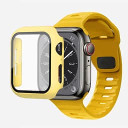 Glass+Case+Strap For Apple Watch Band 44mm 40mm 45mm 41mm 38mm 42mm Smartwatch Silicone Sport Bracelet iWatch 3 4 5 6 SE 7 8