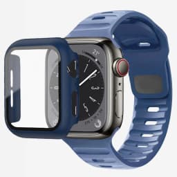 Glass+Case+Strap For Apple Watch Band 44mm 40mm 45mm 41mm 38mm 42mm Smartwatch Silicone Sport Bracelet iWatch 3 4 5 6 SE 7 8