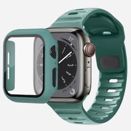 Glass+Case+Strap For Apple Watch Band 44mm 40mm 45mm 41mm 38mm 42mm Smartwatch Silicone Sport Bracelet iWatch 3 4 5 6 SE 7 8
