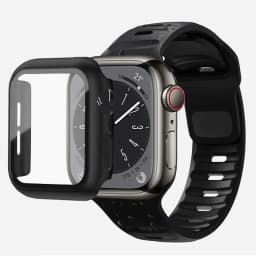 Glass+Case+Strap For Apple Watch Band 44mm 40mm 45mm 41mm 38mm 42mm Smartwatch Silicone Sport Bracelet iWatch 3 4 5 6 SE 7 8