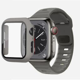Glass+Case+Strap For Apple Watch Band 44mm 40mm 45mm 41mm 38mm 42mm Smartwatch Silicone Sport Bracelet iWatch 3 4 5 6 SE 7 8