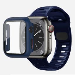 Glass+Case+Strap For Apple Watch Band 44mm 40mm 45mm 41mm 38mm 42mm Smartwatch Silicone Sport Bracelet iWatch 3 4 5 6 SE 7 8