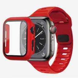 Glass+Case+Strap For Apple Watch Band 44mm 40mm 45mm 41mm 38mm 42mm Smartwatch Silicone Sport Bracelet iWatch 3 4 5 6 SE 7 8