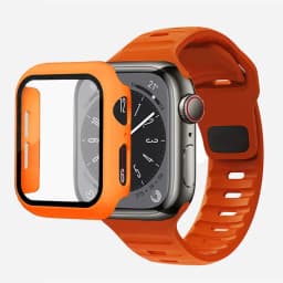 Glass+Case+Strap For Apple Watch Band 44mm 40mm 45mm 41mm 38mm 42mm Smartwatch Silicone Sport Bracelet iWatch 3 4 5 6 SE 7 8