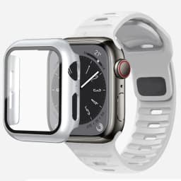 Glass+Case+Strap For Apple Watch Band 44mm 40mm 45mm 41mm 38mm 42mm Smartwatch Silicone Sport Bracelet iWatch 3 4 5 6 SE 7 8
