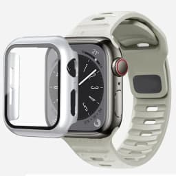 Glass+Case+Strap For Apple Watch Band 44mm 40mm 45mm 41mm 38mm 42mm Smartwatch Silicone Sport Bracelet iWatch 3 4 5 6 SE 7 8
