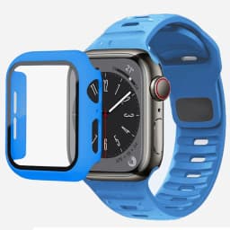 Glass+Case+Strap For Apple Watch Band 44mm 40mm 45mm 41mm 38mm 42mm Smartwatch Silicone Sport Bracelet iWatch 3 4 5 6 SE 7 8