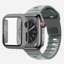 Glass+Case+Strap For Apple Watch Band 44mm 40mm 45mm 41mm 38mm 42mm Smartwatch Silicone Sport Bracelet iWatch 3 4 5 6 SE 7 8