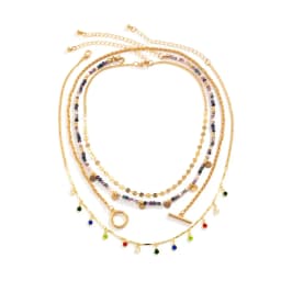 4Pcs/Set Boho Colorful Crystal Sequin Tassel Pendant Choker Necklace for Women Trendy Summer Vintage OT Buckle Chain Y2K Jewelry