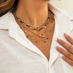 4Pcs/Set Boho Colorful Crystal Sequin Tassel Pendant Choker Necklace for Women Trendy Summer Vintage OT Buckle Chain Y2K Jewelry