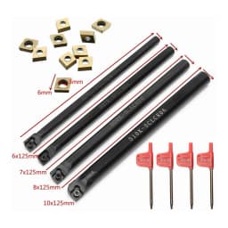 6/7/8/10mm SCLCR06 Shank Lathe Turning Tool Holder Boring Bar Tools Lathe Cutter Metal Turning Rod Holders 10pcs Inserts