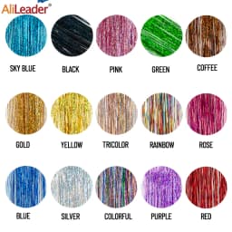 Shiny Sparkle Hair Extension Clip In Hair Tinsel Glitter Fairy Hair Tinsel Kit Heat Resistant 5Pcs Hair Streak Synthetic Hair